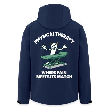 Physiotherapie Lustig Wo Der Schmerz ist - Recycelte Männer Softshell-Jacke von Stanley/Stella - Navy - Hinten - AI Model Male 185 light (185cm)