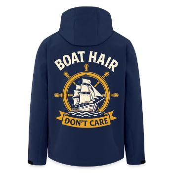 Boot Hair Don't Care Funny Saying - Men’s Recycled Softshell Jacket by Stanley/Stella - navy - Back - AI Model Male 185 light (185cm)
