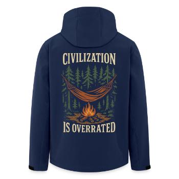 Zivilisation Ist Überbewertet Prepper Überleben - Recycelte Männer Softshell-Jacke von Stanley/Stella - Navy - Hinten - AI Model Male 185 light (185cm)