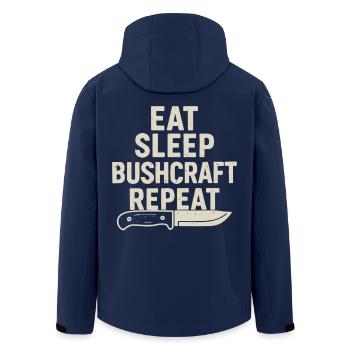 Eating Sleeping Bushcraft Repetition Prepper - Men’s Recycled Softshell Jacket by Stanley/Stella - navy - Back - AI Model Male 185 light (185cm)