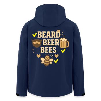 Abeille Apiculteur Barbe Bière Abeilles Miel - Veste softshell homme en polyester recyclé Stanley/Stella - marine - Dos - AI Model Male 185 light (185cm)