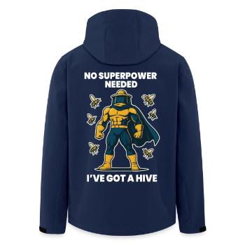 Bee Beekeeper Superpower Hive Honey - Men’s Recycled Softshell Jacket by Stanley/Stella - navy - Back - AI Model Male 185 light (185cm)