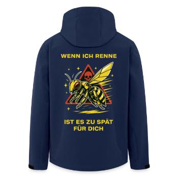 Bienen Imker Wenn Ich Renne Ist Es zu Spät Spruch - Recycelte Männer Softshell-Jacke von Stanley/Stella - Navy - Hinten - AI Model Male 185 light (185cm)