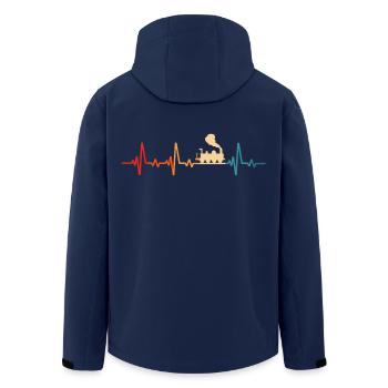 Model Railway Retro Railway Locomotive - Men’s Recycled Softshell Jacket by Stanley/Stella - navy - Back - AI Model Male 185 light (185cm)