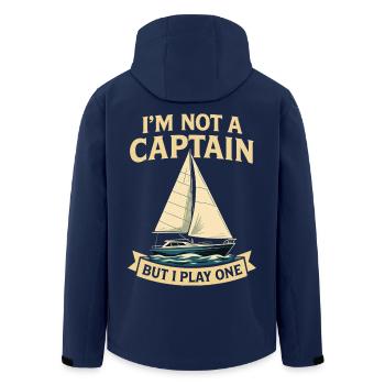 Funny saying I'm not a captain Saying - Men’s Recycled Softshell Jacket by Stanley/Stella - navy - Back - AI Model Male 185 light (185cm)