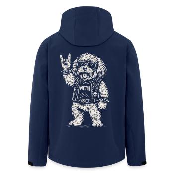 Metal Havanese Dog Rock Music Heavy Metal Funny - Men’s Recycled Softshell Jacket by Stanley/Stella - navy - Back - AI Model Male 185 light (185cm)