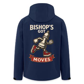Bishop Got Moves Jeu de société pour joueur d’échecs - Veste softshell homme en polyester recyclé Stanley/Stella - marine - Dos - AI Model Male 185 light (185cm)
