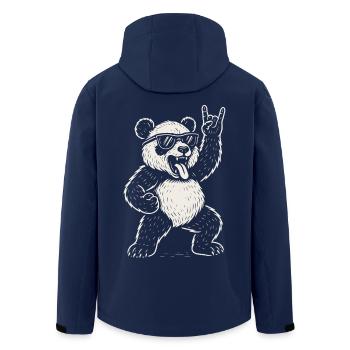 Heavy Metal Panda Rock Music Funny Vibes - Men’s Recycled Softshell Jacket by Stanley/Stella - navy - Back - AI Model Male 185 light (185cm)