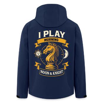 Schachspieler Ich Spiele Morgens Und Mittags - Recycelte Männer Softshell-Jacke von Stanley/Stella - Navy - Hinten - AI Model Male 185 light (185cm)