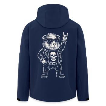 Rockmusik Lustig Heavy Metal Meerschweinchen Retro - Recycelte Männer Softshell-Jacke von Stanley/Stella - Navy - Hinten - AI Model Male 185 light (185cm)