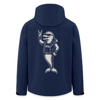 Metal Music Dolphin Rock Music Heavy Metal - Men’s Recycled Softshell Jacket by Stanley/Stella - navy - Back - AI Model Male 185 light (185cm)