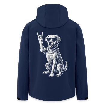 Rock Musique Golden Retriever Drôle Heavy Metal Chien - Veste softshell homme en polyester recyclé Stanley/Stella - marine - Dos - AI Model Male 185 light (185cm)