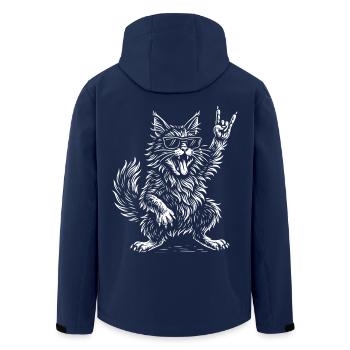Rock Musik Maine Coon Katze Lustig Heavy Metal - Recycelte Männer Softshell-Jacke von Stanley/Stella - Navy - Hinten - AI Model Male 185 light (185cm)