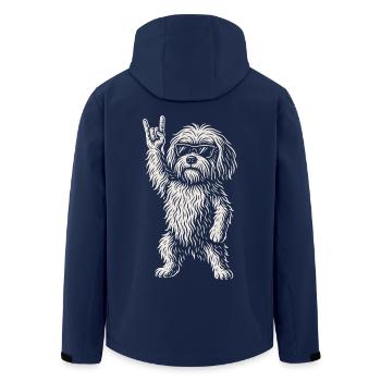 Rockmusik Lustig Heavy Metal Havaneser Hund Vibes - Recycelte Männer Softshell-Jacke von Stanley/Stella - Navy - Hinten - AI Model Male 185 light (185cm)