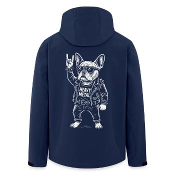Heavy Metal Dog Rock Music French Bulldog - Men’s Recycled Softshell Jacket by Stanley/Stella - navy - Back - AI Model Male 185 light (185cm)