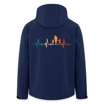 Father and daughter son retro daughter and son - Men’s Recycled Softshell Jacket by Stanley/Stella - navy - Back - AI Model Male 185 light (185cm)