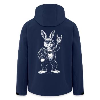 Metal Bunny Rock Music Funny Heavy Metal Retro - Men’s Recycled Softshell Jacket by Stanley/Stella - navy - Back - AI Model Male 185 light (185cm)