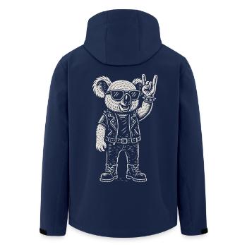 Rock Musik Funny Heavy Metal Koala Retro - Recycelte Männer Softshell-Jacke von Stanley/Stella - Navy - Hinten - AI Model Male 185 light (185cm)