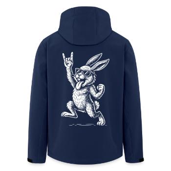 Rock Music Metal Music Funny Bunny Retro Vibes - Men’s Recycled Softshell Jacket by Stanley/Stella - navy - Back - AI Model Male 185 light (185cm)