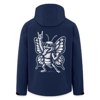 Rock Music, Butterfly, Funny, Heavy Metal - Men’s Recycled Softshell Jacket by Stanley/Stella - navy - Back - AI Model Male 185 light (185cm)