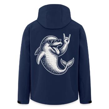 Metal Music Rock Funny Dolphin Heavy Metal - Men’s Recycled Softshell Jacket by Stanley/Stella - navy - Back - AI Model Male 185 light (185cm)