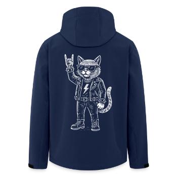 Drôle Rock Musique Cat Metal Musique Humour - Veste softshell homme en polyester recyclé Stanley/Stella - marine - Dos - AI Model Male 185 light (185cm)