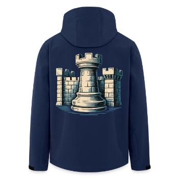 Tour d’échecs Forteresse Les joueurs d’échecs s’unissent - Veste softshell homme en polyester recyclé Stanley/Stella - marine - Dos - AI Model Male 185 light (185cm)