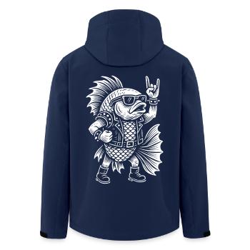 Metal Music Rock Humor Guppy Fish - Men’s Recycled Softshell Jacket by Stanley/Stella - navy - Back - AI Model Male 185 light (185cm)