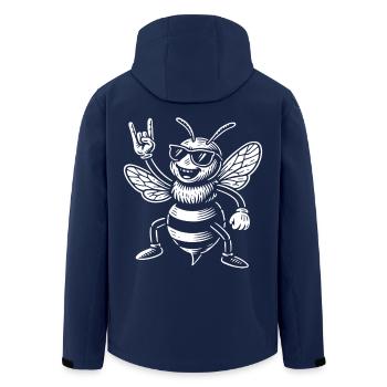 Rockmusik Lustige Heavy Metal Biene - Recycelte Männer Softshell-Jacke von Stanley/Stella - Navy - Hinten - AI Model Male 185 light (185cm)