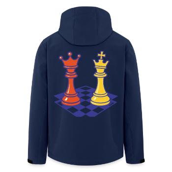 Lustige Schachspieler Brettspiel König Königin - Recycelte Männer Softshell-Jacke von Stanley/Stella - Navy - Hinten - AI Model Male 185 light (185cm)