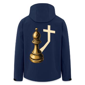 Chess Players Chess Pieces Bishops Shadows - Men’s Recycled Softshell Jacket by Stanley/Stella - navy - Back - AI Model Male 185 light (185cm)