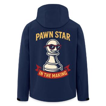 Bauernstar Im Entstehen Schachspieler - Recycelte Männer Softshell-Jacke von Stanley/Stella - Navy - Hinten - AI Model Male 185 light (185cm)
