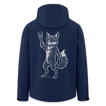 Rock Music Metal Music Funny Fox Heavy Metal - Men’s Recycled Softshell Jacket by Stanley/Stella - navy - Back - AI Model Male 185 light (185cm)