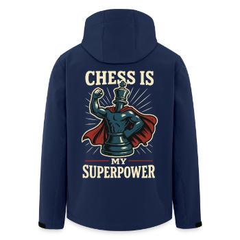 Les échecs sont mon super-pouvoir de joueur d’échecs drôle - Veste softshell homme en polyester recyclé Stanley/Stella - marine - Dos - AI Model Male 185 light (185cm)