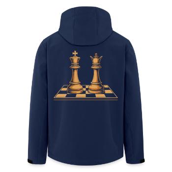 Schachspiel Spieler Schachbrett Dame König - Recycelte Männer Softshell-Jacke von Stanley/Stella - Navy - Hinten - AI Model Male 185 light (185cm)