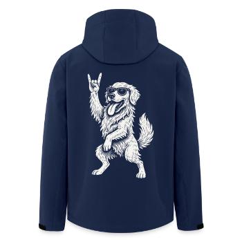 Labrador Retriever Rock Musique Drôle Chien Dur - Veste softshell homme en polyester recyclé Stanley/Stella - marine - Dos - AI Model Male 185 light (185cm)