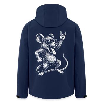 Rockmusik Lustige Ratte Heavy metal zeichen - Recycelte Männer Softshell-Jacke von Stanley/Stella - Navy - Hinten - AI Model Male 185 light (185cm)
