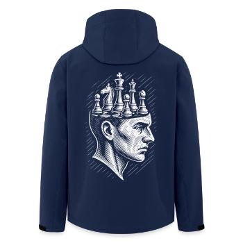 Schachenthusiast Geist Schachspieler - Recycelte Männer Softshell-Jacke von Stanley/Stella - Navy - Hinten - AI Model Male 185 light (185cm)