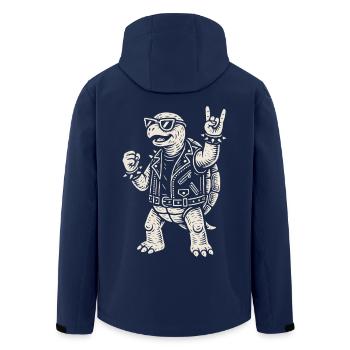 Rock Music Turtle Funny Heavy Metal Retro - Men’s Recycled Softshell Jacket by Stanley/Stella - navy - Back - AI Model Male 185 light (185cm)