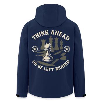 Chess Player Think Ahead Or Be Left Behind Board - Recycelte Männer Softshell-Jacke von Stanley/Stella - Navy - Hinten - AI Model Male 185 light (185cm)