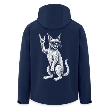 Metal Musik Rock Musik Lynx Funny Retro Rock Vibes - Recycelte Männer Softshell-Jacke von Stanley/Stella - Navy - Hinten - AI Model Male 185 light (185cm)