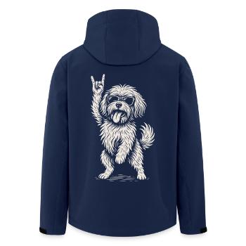 Rock Musique Hachonais Chien Drôle Heavy Metal - Veste softshell homme en polyester recyclé Stanley/Stella - marine - Dos - AI Model Male 185 light (185cm)