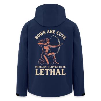 Bows Are Cute Mine Happen Lethal Archer Girl - Men’s Recycled Softshell Jacket by Stanley/Stella - navy - Back - AI Model Male 185 light (185cm)