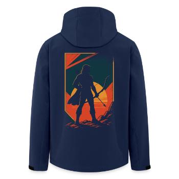 Tir à l’arc Archer Coucher de soleil - Veste softshell homme en polyester recyclé Stanley/Stella - marine - Dos - AI Model Male 185 light (185cm)
