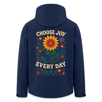 Choisissez la joie chaque jour Affirmation de la pleine conscience - Veste softshell homme en polyester recyclé Stanley/Stella - marine - Dos - AI Model Male 185 light (185cm)