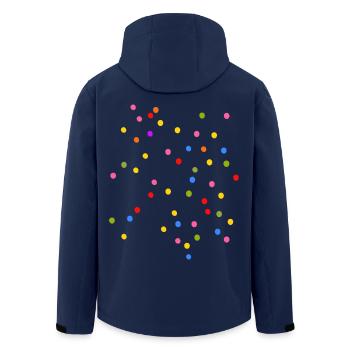 Konfetti Karneval bunt - Recycelte Männer Softshell-Jacke von Stanley/Stella - Navy - Hinten - AI Model Male 185 light (185cm)