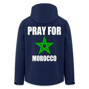 Pray for morocco - Men’s Recycled Softshell Jacket by Stanley/Stella - navy - Back - AI Model Male 185 light (185cm)