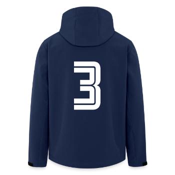 Jersey number 3 – 3 years anniversary gift - Men’s Recycled Softshell Jacket by Stanley/Stella - navy - Back - AI Model Male 185 light (185cm)
