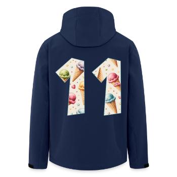 CREAM NUMBER 11 YEARS CREAM 11TH BIRTHDAY - Men’s Recycled Softshell Jacket by Stanley/Stella - navy - Back - AI Model Male 185 light (185cm)