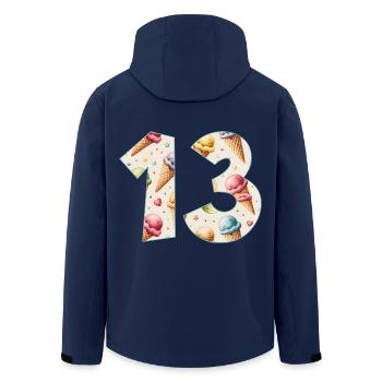 CREAM NUMBER 13 YEARS CREAM 13TH BIRTHDAY - Men’s Recycled Softshell Jacket by Stanley/Stella - navy - Back - AI Model Male 185 light (185cm)